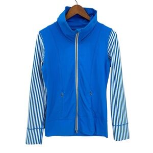 lululemon athletica Blue Jacket with Striped Sleeves